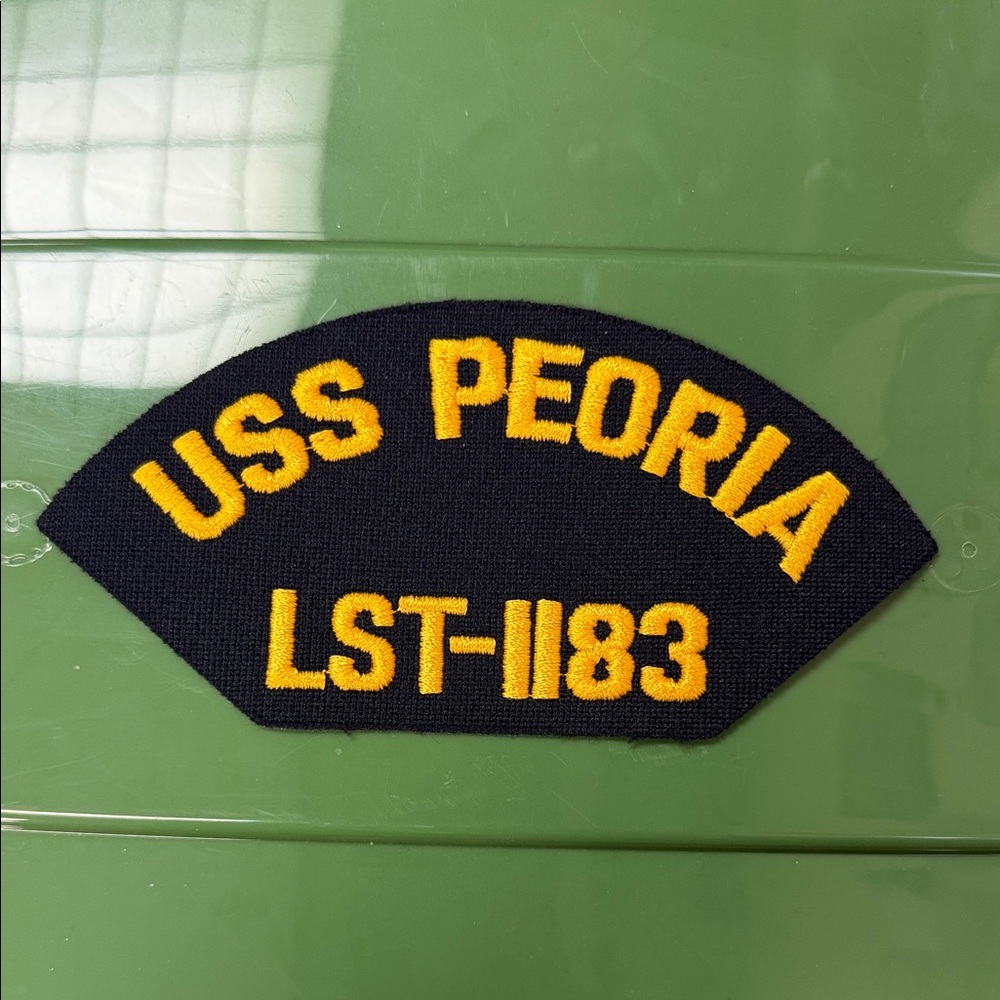USS Peoria LST-1183 embroidered naval Patch - navy and Gold